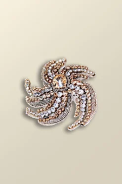 New Soft Surroundings Swirl Around Burst Brooch Gold