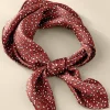 New Soft Surroundings Sylvia Silk Square Scarf RustMulti