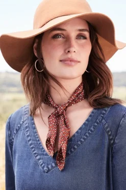 New Soft Surroundings Sylvia Silk Square Scarf RustMulti