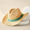 Hot Soft Surroundings Tahitian Cowboy Hat Turquoise