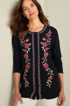Sale Soft Surroundings Talulla Embroidered Tunic BlackBeauty