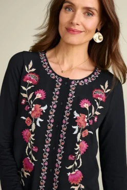 Sale Soft Surroundings Talulla Embroidered Tunic BlackBeauty