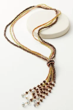 Best Soft Surroundings Taylor Beaded Tassel Necklace Coffee