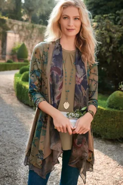 Best Soft Surroundings Tea Gardens Topper Brown/Teal