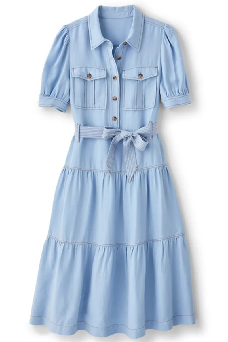 Fashion Soft Surroundings Tenley Midi Dress LightDenim