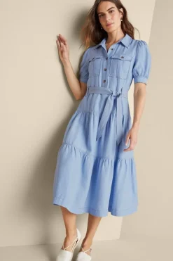 Fashion Soft Surroundings Tenley Midi Dress LightDenim