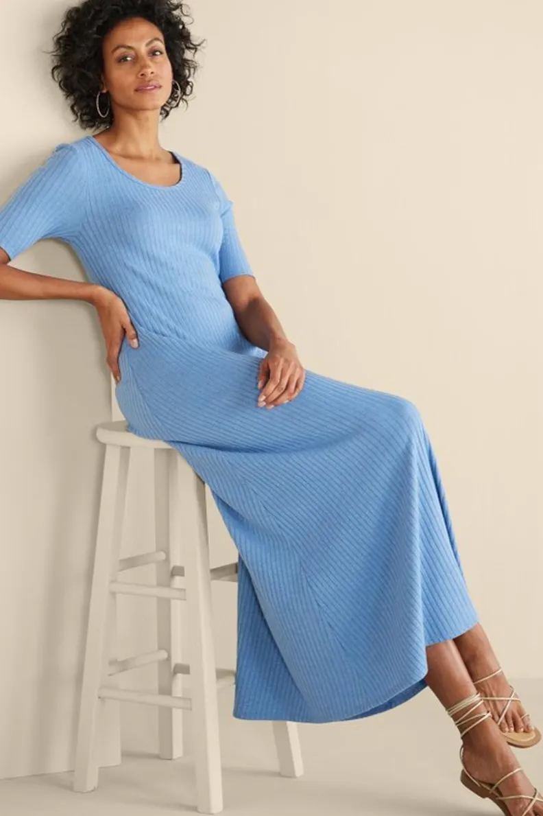 Online Soft Surroundings Textured Short Sleeve Santiago Dress
