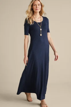 Online Soft Surroundings Textured Short Sleeve Santiago Dress