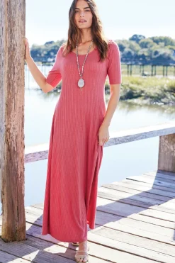 Online Soft Surroundings Textured Short Sleeve Santiago Dress