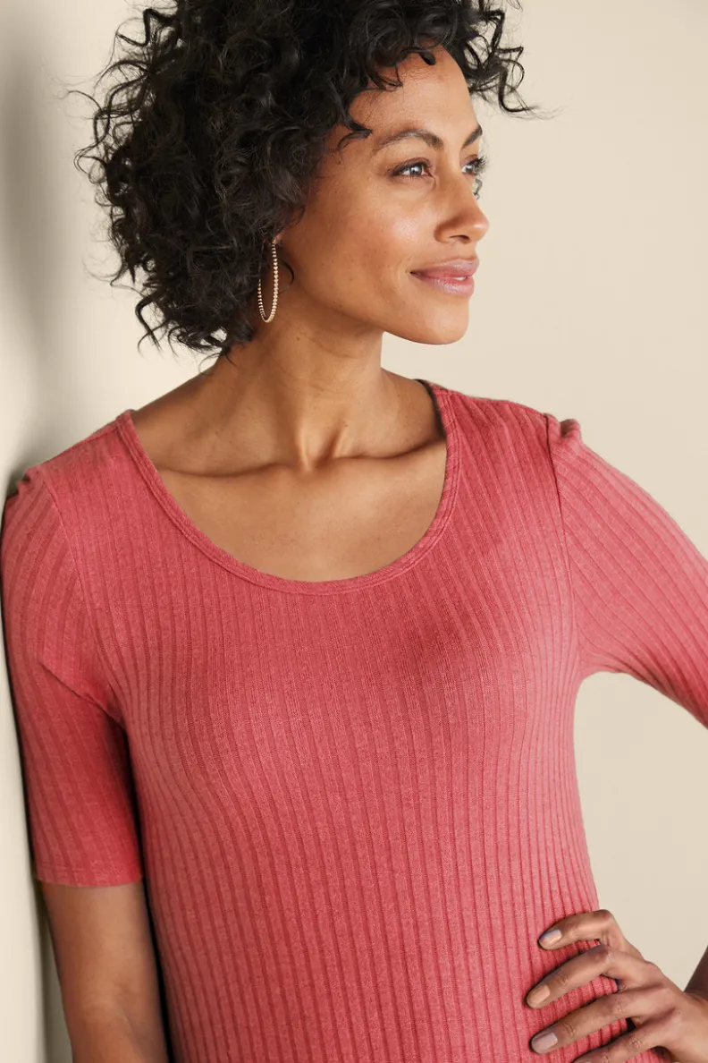 Online Soft Surroundings Textured Short Sleeve Santiago Dress