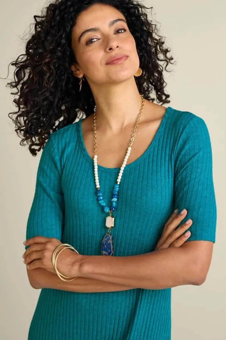 Online Soft Surroundings Textured Short Sleeve Santiago Dress