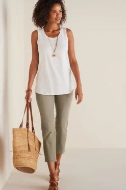 Online Soft Surroundings The Ultimate Denim Pull-On Crop White