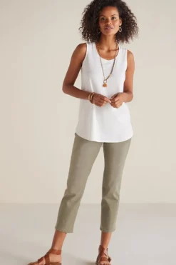 Online Soft Surroundings The Ultimate Denim Pull-On Crop White