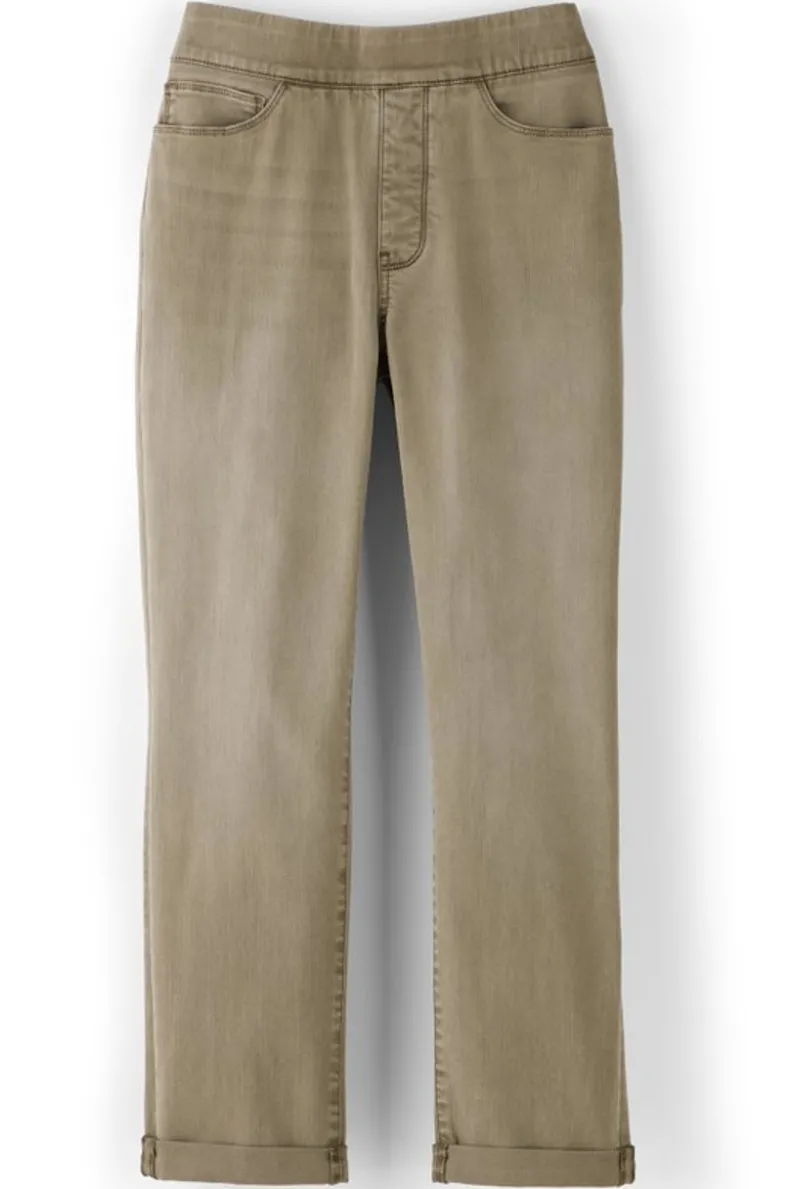 Online Soft Surroundings The Ultimate Denim Pull-On Crop White