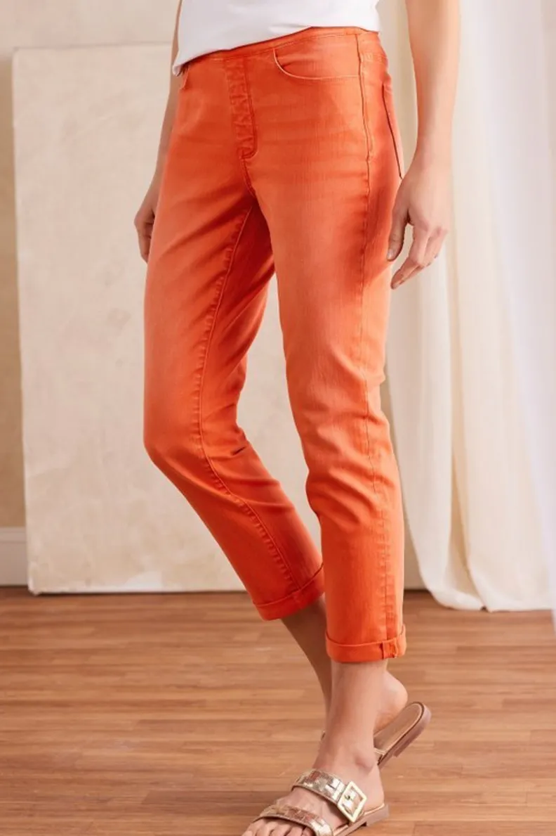 Online Soft Surroundings The Ultimate Denim Pull-On Crop White