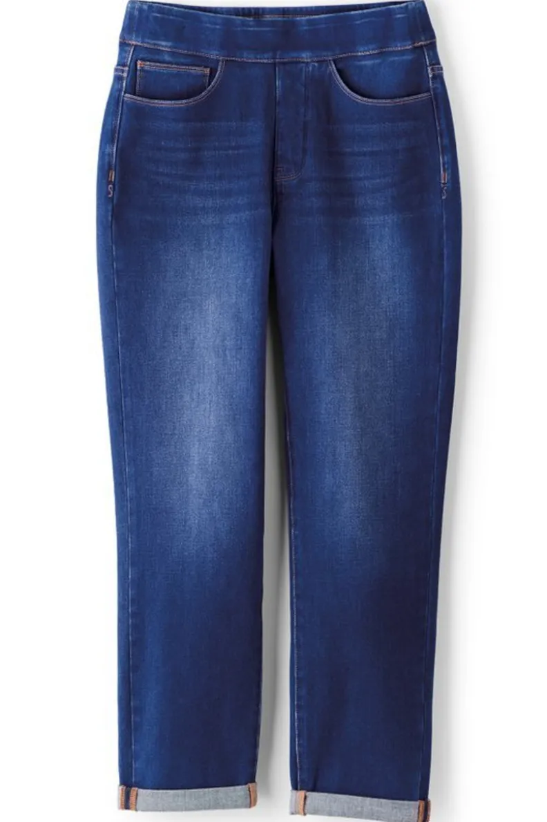 Online Soft Surroundings The Ultimate Denim Pull-On Crop White