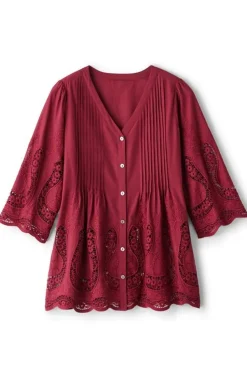 New Soft Surroundings Trella Eyelet Top