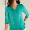 Discount Soft Surroundings Trevi Lace Top JewelGreen