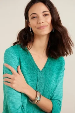 Discount Soft Surroundings Trevi Lace Top JewelGreen