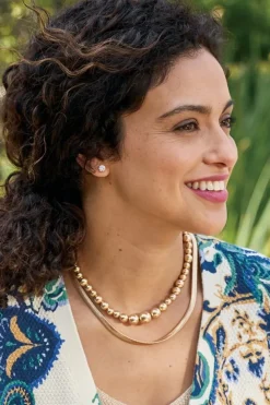 Discount Soft Surroundings Triveni Necklace Set Gold