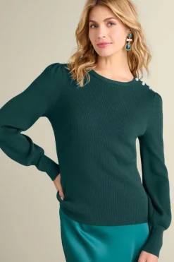 Hot Soft Surroundings Tyla Button Shoulder Sweater