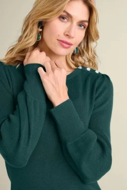 Hot Soft Surroundings Tyla Button Shoulder Sweater