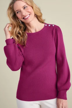 Hot Soft Surroundings Tyla Button Shoulder Sweater