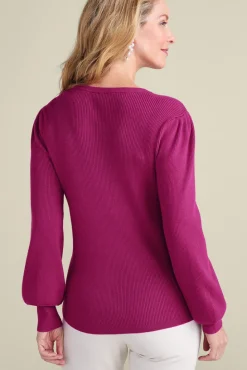 Hot Soft Surroundings Tyla Button Shoulder Sweater