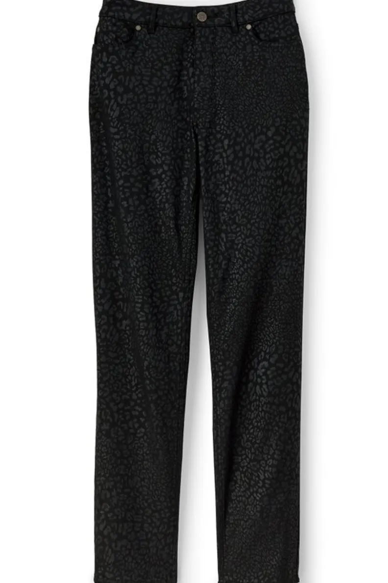 Sale Soft Surroundings Ultimate Denim Animal Straight Leg Jeans MetallicAnimal