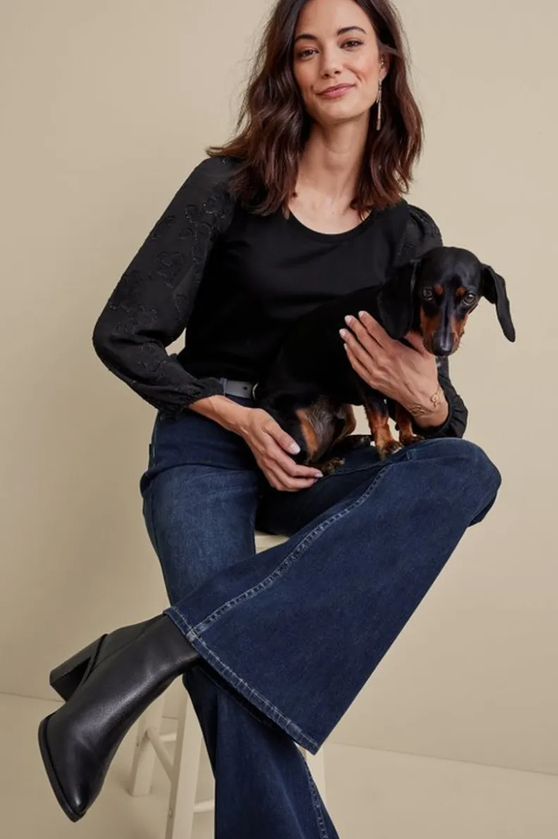 Best Soft Surroundings Ultimate Denim Flare Jeans TidalBlueWash