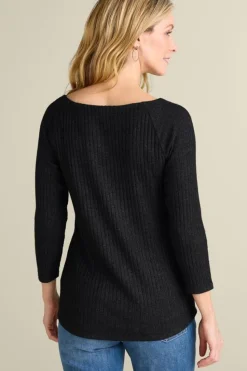 Fashion Soft Surroundings Veda Rib Top WashedBlack