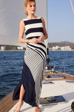 Clearance Soft Surroundings Vela Infinity Dress Navy/White