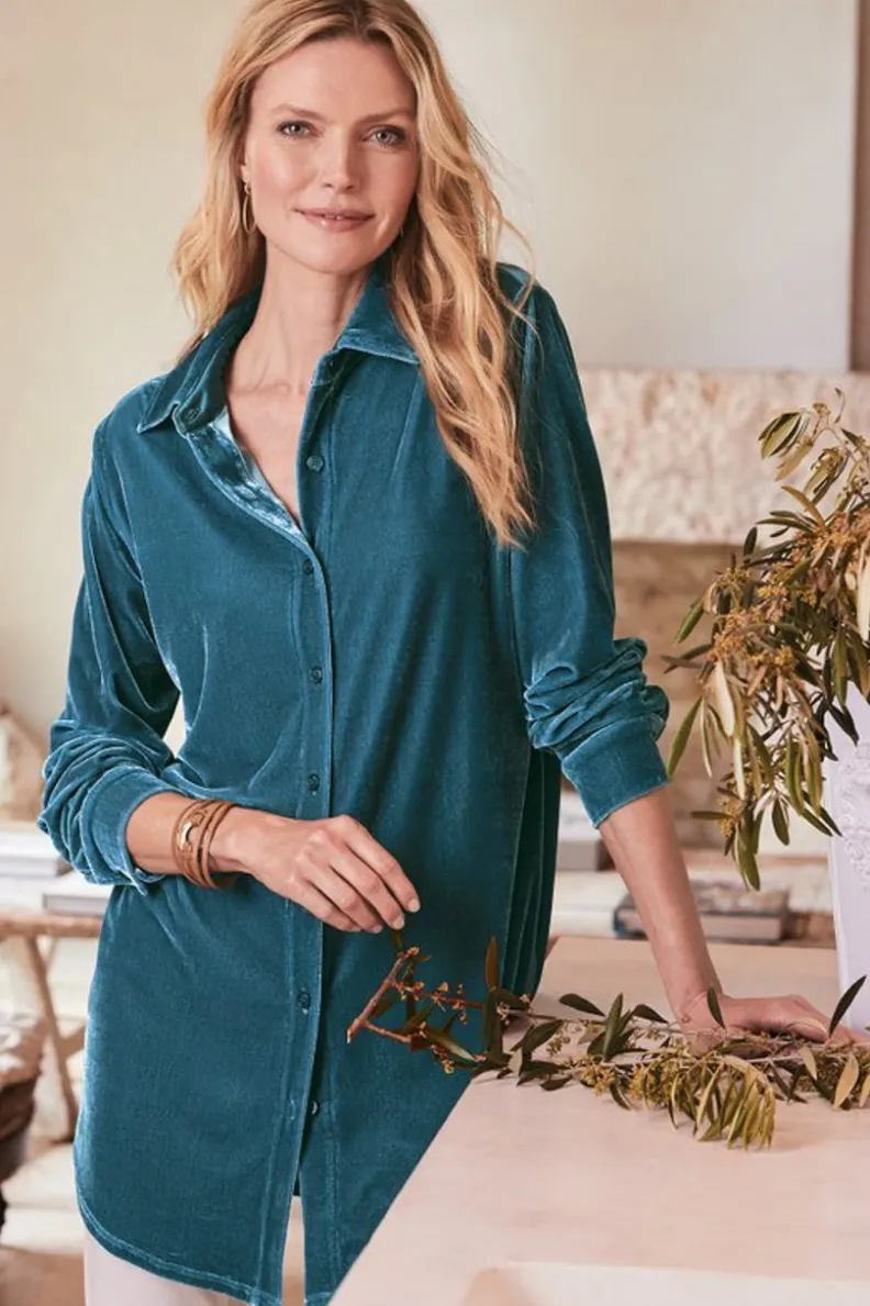 Best Soft Surroundings Velvet Boyfriend Tunic Shirt