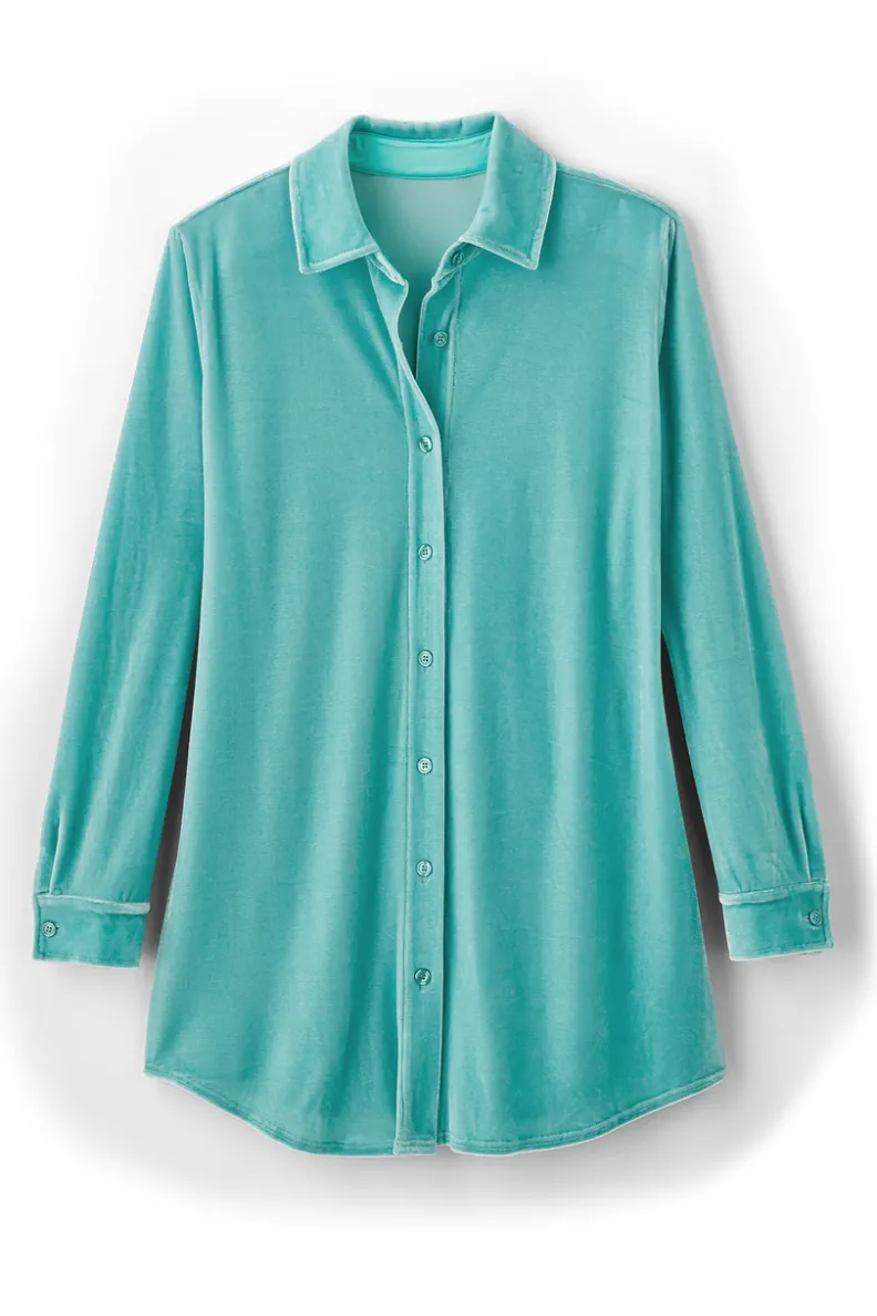 Best Soft Surroundings Velvet Boyfriend Tunic Shirt