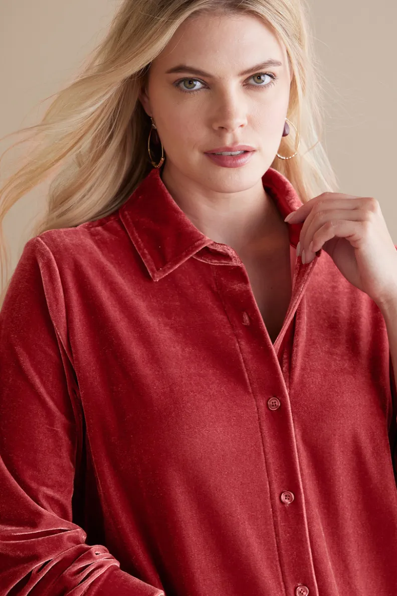 Best Soft Surroundings Velvet Boyfriend Tunic Shirt