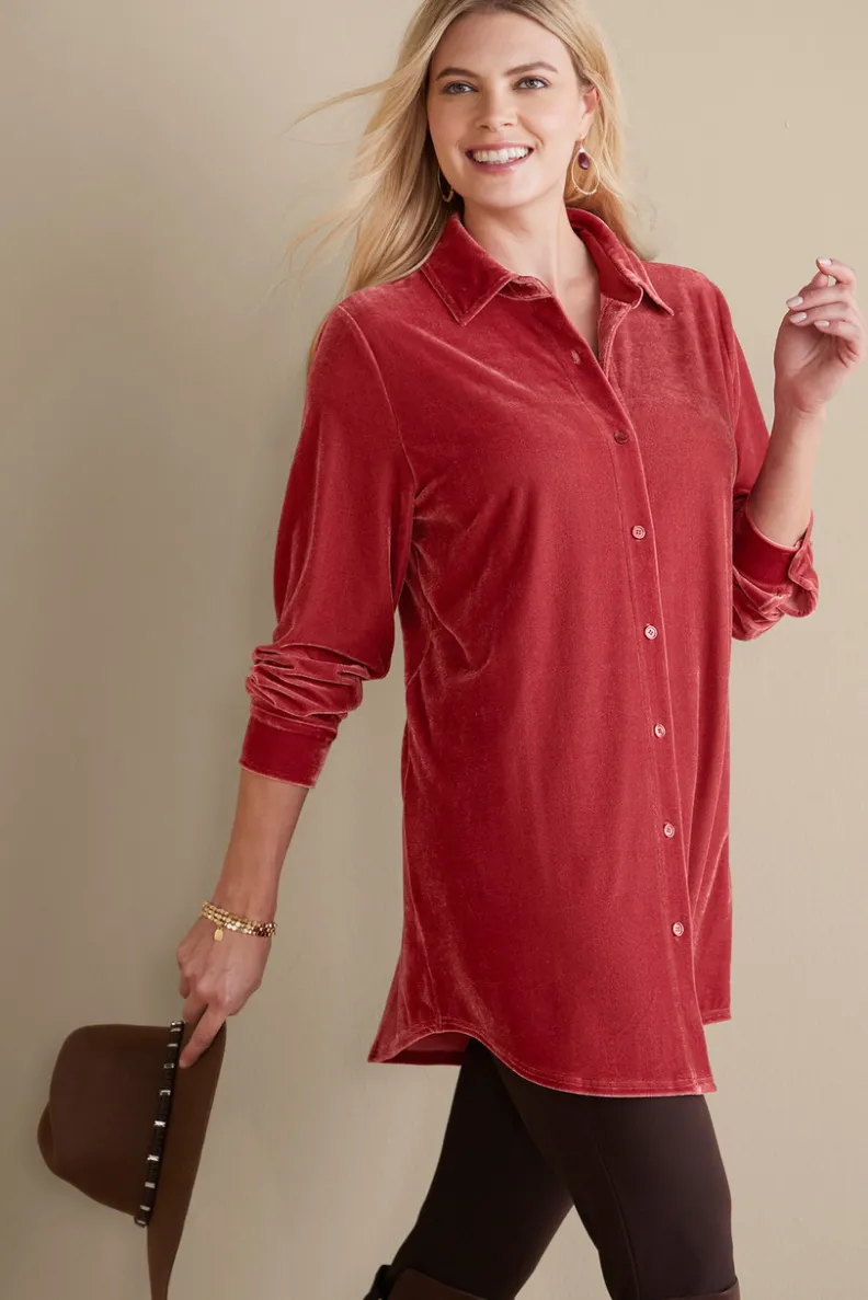Best Soft Surroundings Velvet Boyfriend Tunic Shirt