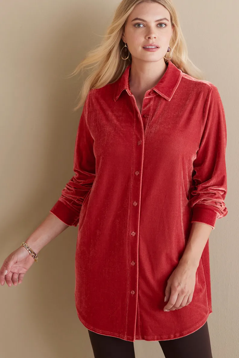 Best Soft Surroundings Velvet Boyfriend Tunic Shirt
