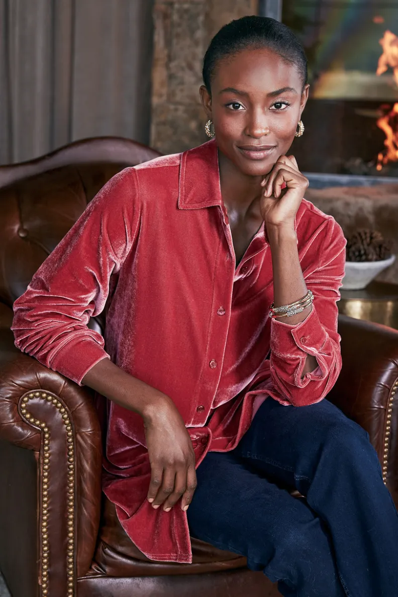 Best Soft Surroundings Velvet Boyfriend Tunic Shirt