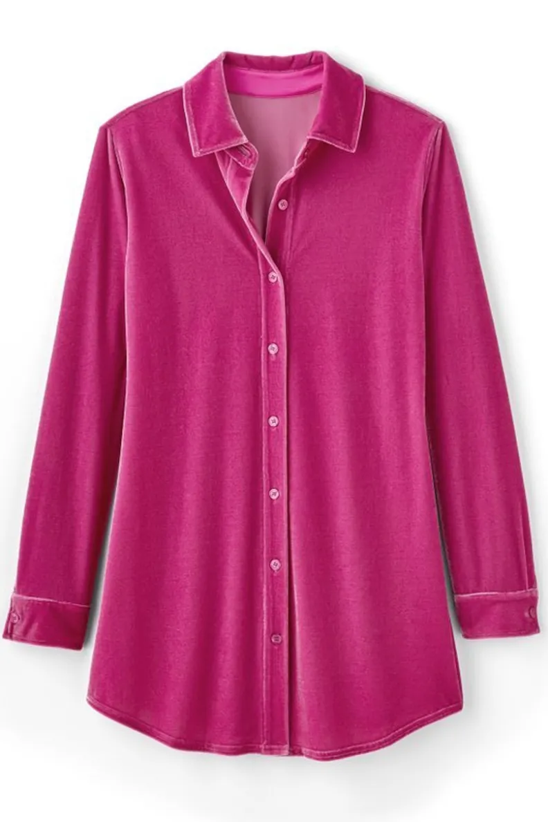 Best Soft Surroundings Velvet Boyfriend Tunic Shirt
