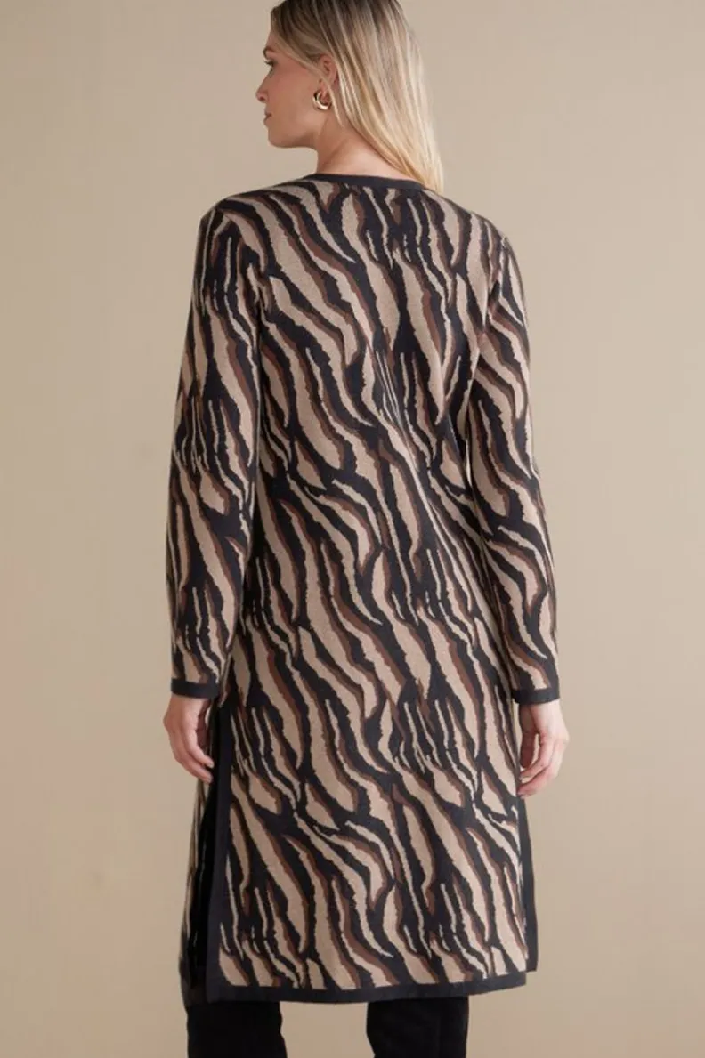 Best Soft Surroundings Veronica Jacquard Cardigan NeutralAnimal