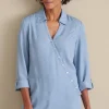 New Soft Surroundings Washed Tencel™ Tunic LightWashDenim