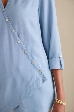 New Soft Surroundings Washed Tencel™ Tunic LightWashDenim