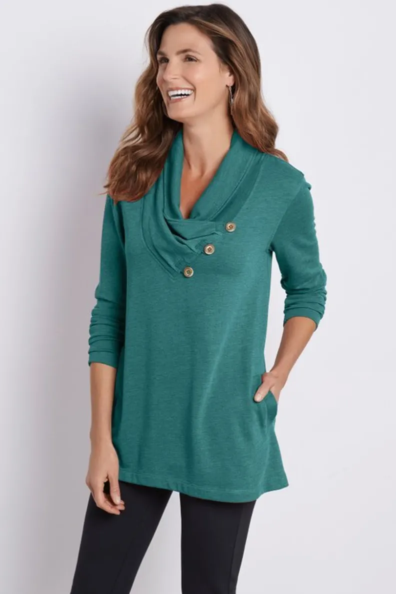 Outlet Soft Surroundings Westminster Tunic Sweatshirt
