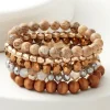 Best Soft Surroundings Wren Stretch Bracelet Set Brown/Gold