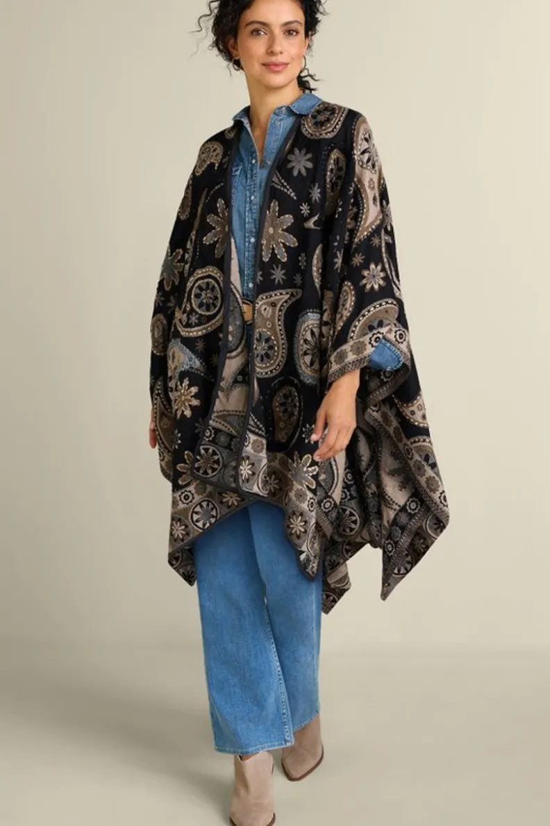 Online Soft Surroundings Yasmin Embroidered Wrap BlackMulti