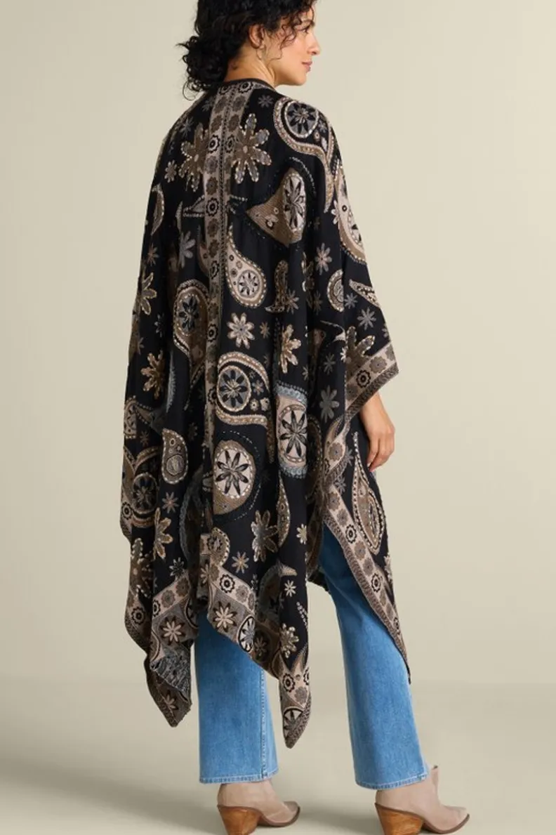 Online Soft Surroundings Yasmin Embroidered Wrap BlackMulti