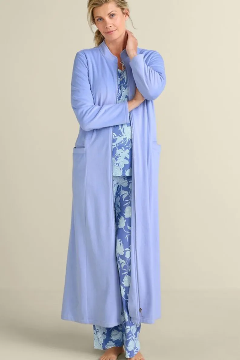 Sale Soft Surroundings Zinfandel Zip Up Robe PorcelainBlue