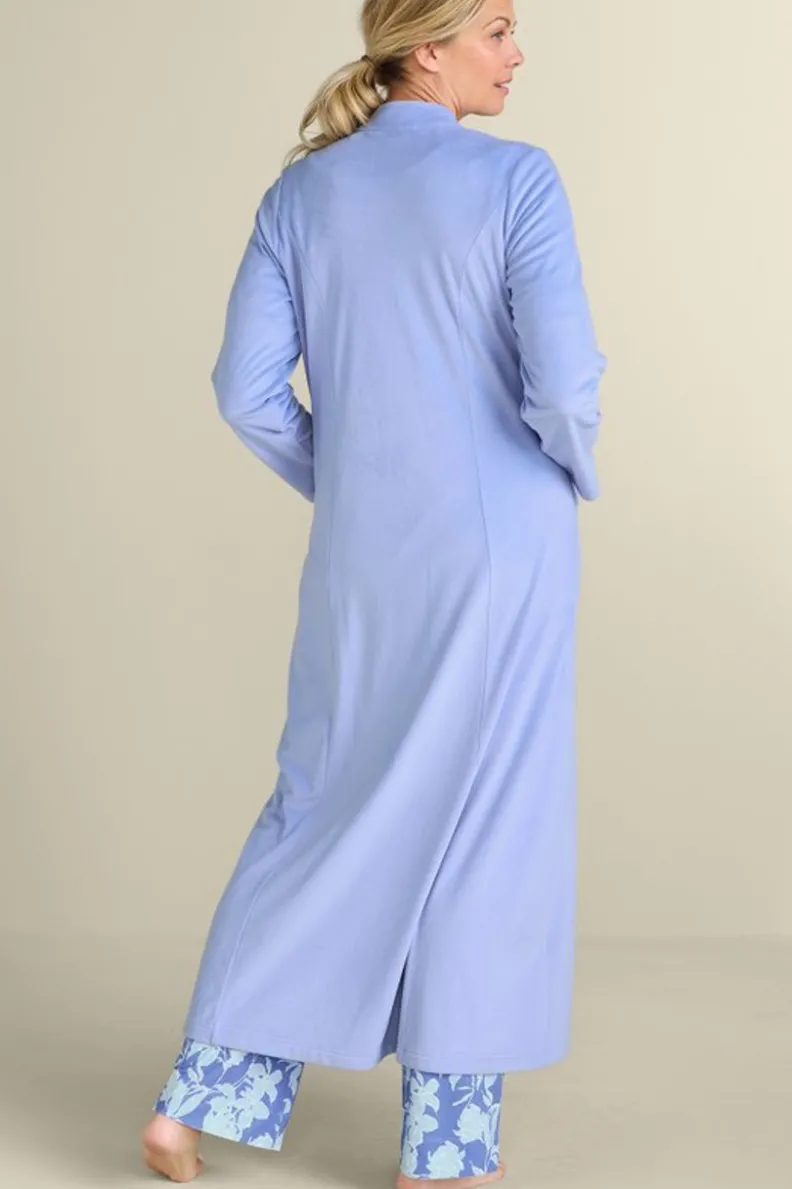Sale Soft Surroundings Zinfandel Zip Up Robe PorcelainBlue