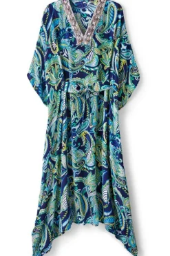 New Soft Surroundings Zorica Caftan CoastalPaisleyBlue